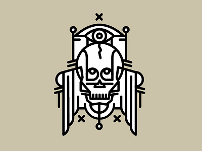 Skull with Wings alfrombern gradient lineart lines linework pattern space stuff