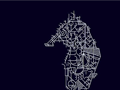seahorse alfrombern gradient lineart lines linework pattern space stuff