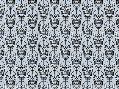 Skull Pattern alfrombern gradient lineart lines linework pattern space stuff