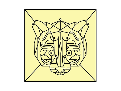 raccoon (it cold also be a bear) animals bear geometric illustration lines linework raccoon symmetric tiger