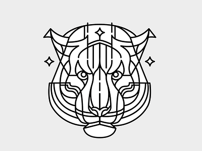 Tiger (Naked Version) animal geometric illustration india lines linework symmetric tiger