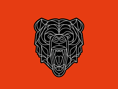 Angry Bear Nr.03 angry animal bear design dynamic graphic illustration lines linework