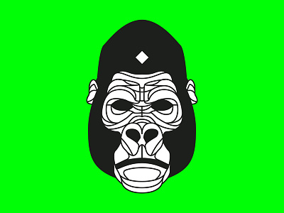 King of the Jungle angry animal design dynamic gorilla graphic illustration lines linework monkey