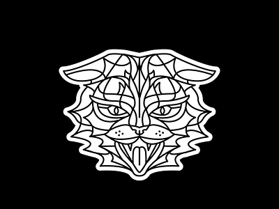 more agressive Kitten agressive angry animal cat design dynamic graphic illustration kitten lines linework