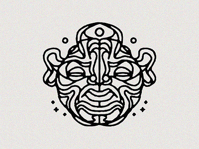 just a fantasy head - tattoo design dynamic fantasy graphic head illustration lines linework mask