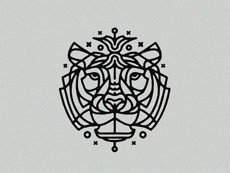 Tiger Line Art Minimal Logo African Or Indian Totem Boho Style Flash  Tattoo Design Good For Tshirt Design Bag Phone Case Room Poster And  Postcard Royalty Free SVG Cliparts Vectors And Stock