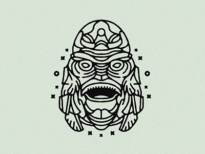 Gill-Man from Black Lagoon - Tattoo black dynamic gillman illustration lagoon lines linework tattoo