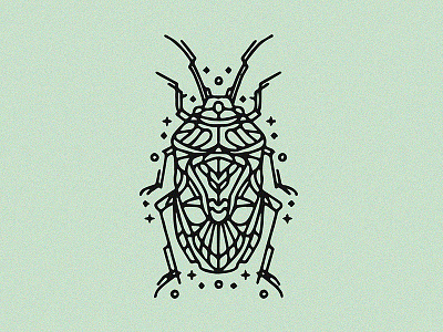 Bedbug Beetle - Tattoo beetle bug design dynamic graphic illustration insect lines linework tattoo