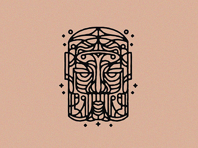 Ancient Mask - Tattoo anicent design dynamic fantasy graphic illustration lines linework mask tattoo