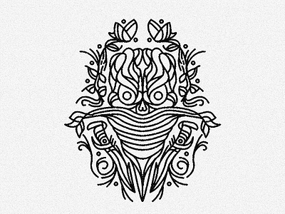 Skull Tattoo Design 5 decorative flowers knifes lines linework roses skull style tattoo