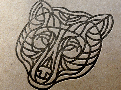 Letterpressed Bearhead animal bear bern dynamic letterpress linework printdesign