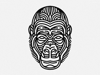 Gorilla Head - tattoo animal chill design dynamic gorilla graphic illustration lines linework monkey