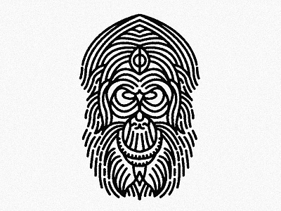 Orang-Utan - Tattoo design graphic head linework monkey orangutan tattoo