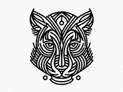 Female Jaguar - Tattoo animal big cat decorative illustration jaguar lines linework tattoo