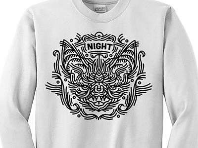 Bat - Print bat design graphic illustration linework night print pullover screen printing