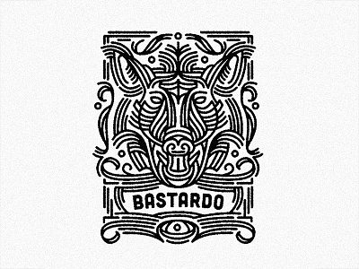 bastardo the boar - print animal bastard boar design graphic illustration linework print screen printing