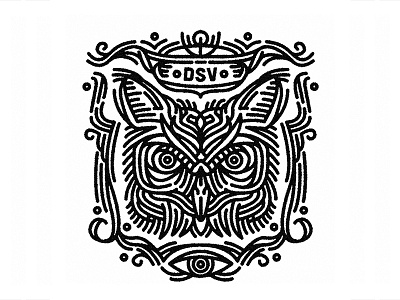 Owl - (for) Print animal decorative design graphic illustration linework owl printdesign screenprinting tattoo