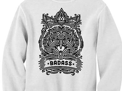 Badass Eagle - Print on Pullover animal bird design eagle graphic illustration linework printdesign screen printing tattoo