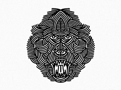 another monkey - (for) Print animal design graphic illustration linework monkey print design screen printing tattoo