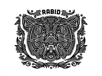 another rabid bear - (for) Print animal bear decorative design graphic illustration linework print rabid screen printing tattoo
