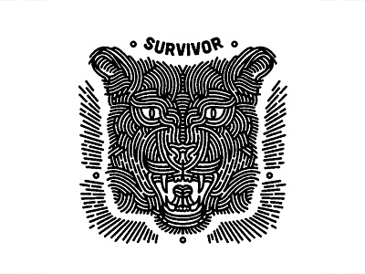 leopard - (for) print animals cat design graphic illustration leopard linework print survivor tattoo