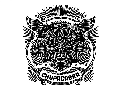 chupacabra - (for) print animal chupacabra design dog graphic illustration linework print screen printing wolf