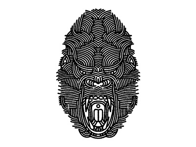 gorilla - (for) print animal design gorilla graphic illustration linework monkey print screen printing