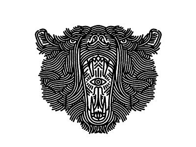 bear - (for) print animal bear design graphic illustration lifework print screen printing