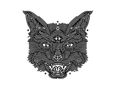 kitten - (for) print animal cat design graphic illustration kitten linework print screen printing