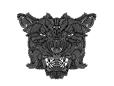 leopard - (for) print animal cat design graphic illustration leopard linework print screen printing