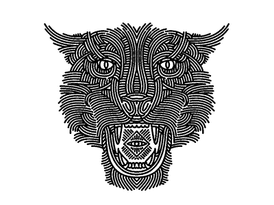 angry tiger - (for) print animal cat design graphic illustration linework print screen printing tiger
