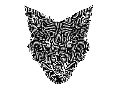 kojote - (for) print animal design dog graphic illustration kojote linework print screen printing wolf