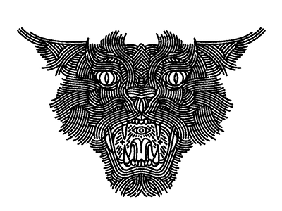 wildcat - (for) print animal cat design graphic illustration kojote linework lynx print screen printing