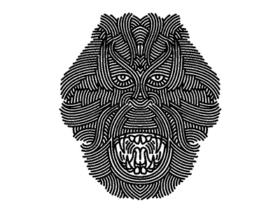 orang utan - (for) print animal design graphic illustration linework monkey orangutan print screen printing