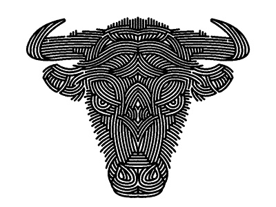 taurus - (for) print animal bull design graphic illustration linework print screen printing taurus