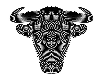 taurus - (for) print animal bull design graphic illustration linework print screen printing taurus