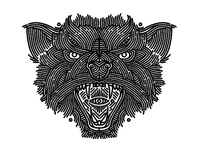 jaguarundi - (for) print animal cat design graphic illustration jaguarundi linework print screen printing
