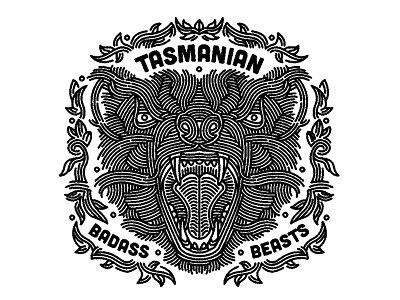 tasmanian devil - (for) print animal cat design devil graphic illustration linework print screen printing tasmanian