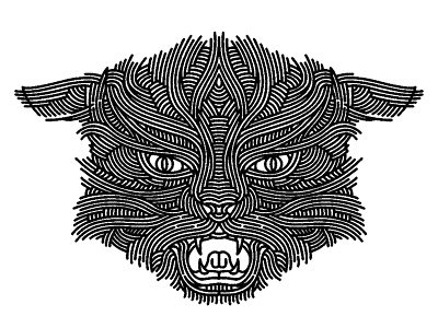 wildcat - (for) print animal cat design graphic illustration linework print screen printing wildcat