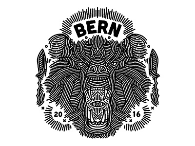 bear - (for) print animal bear design graphic grizzly illustration linework print screen printing