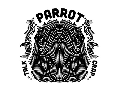 parrot - (for) print animal bird design graphic illustration linework parrot print screen printing