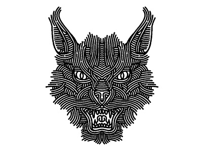 another lynx - (for) print animal design graphic illustration linework lynx print screen printing wildcat