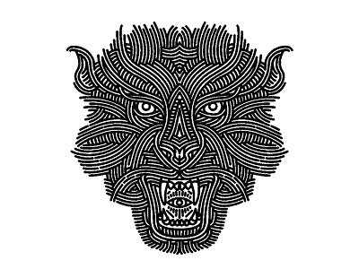 black panther - (for) print animal beast cat design graphic illustration linework panther print screen printing