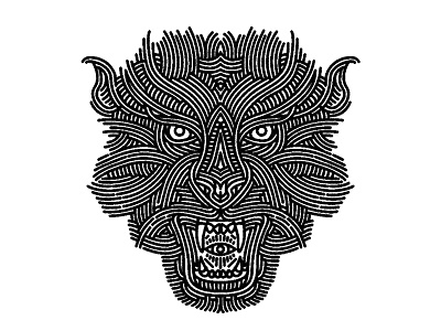 black panther - (for) print animal beast cat design graphic illustration linework panther print screen printing
