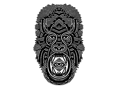 gorilla - (for) print animal beast design gorilla graphic illustration linework monkey print screen printing