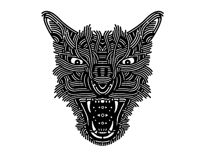 lynx- (for) Print animal beast cat design graphic illustration linework lynx print screen printing