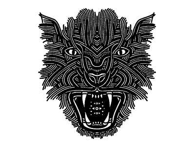 angry cheetah - (for) print animal beast cat cheetah design graphic illustration linework print screen printing