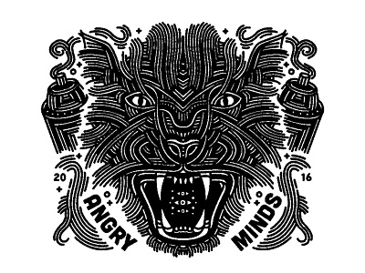 angry cheetah - (for) print animal beast cat cheetah design graphic illustration linework print screen printing