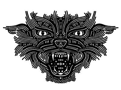 wildcat - (for) print animal beast cat design graphic illustration linework print screen printing wildcat