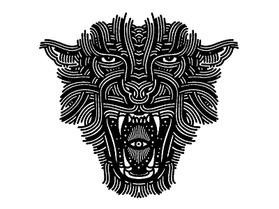 black panther - (for) print animal beast cat design graphic illustration linework panther print screen printing wildcat